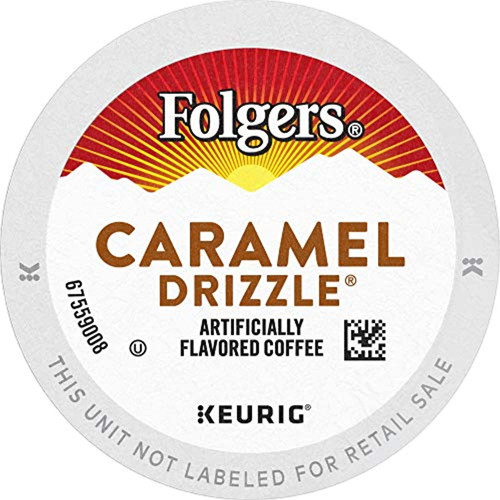 Folgers Caramel Drizzle Flavored Coffee, 12 Keurig K-cup Pods