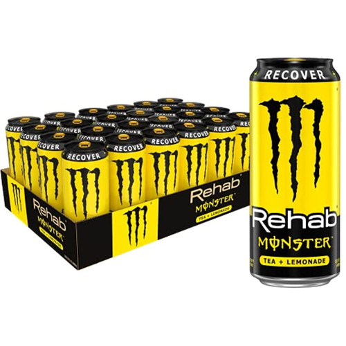 Monster Rehab Tea + Lemonade + Energy, Energy Iced Tea, 15.5 Ounce (pack Of 24)