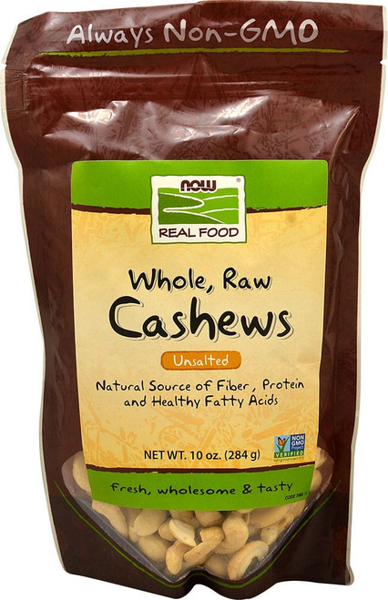 Now Real Food Whole Raw Cashews Unsalted -- 10 Oz