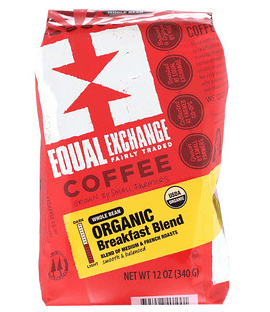 Equal Exchange Organic Whole Bean Coffee - Breakfast Blend - Case Of 6 - 12 Oz.