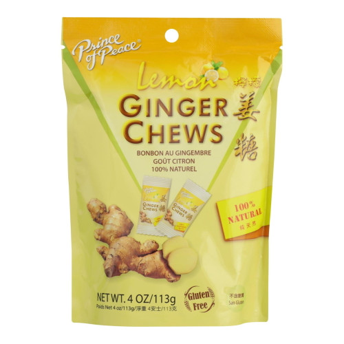 Prince Of Peace - Ginger Chews 100% Natural Lemon - 4 Oz.