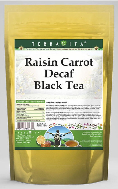 Terravita Raisin Carrot Decaf Black Tea, (raisin Carrot Decaf, Black Tea Bags, 25 Tea Bags, 1-pack, Zin: 543912)