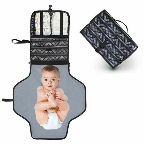Portable Changing Mat - Changing Station For On The Go - Fully Padded - Removable & Wipeable Mat - Gift For Baby Shower