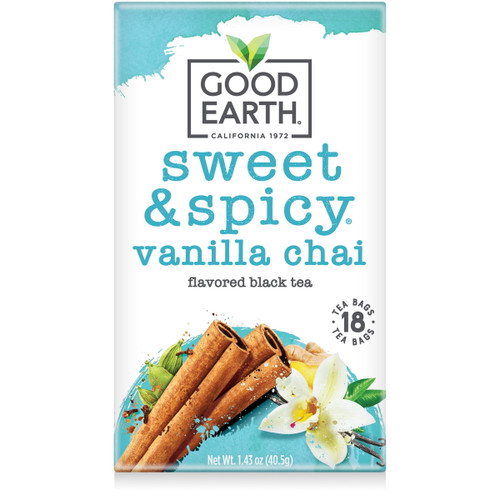 Good Earth Sweet & Spicy Vanilla Chai Black Tea, 18 Ct Tea Bags