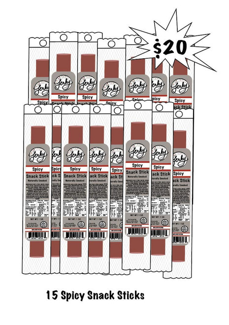 Moses Family Beef Jerky, Spicy Snack Stick, 1 Ounce (pack Of 15), Fresh, Meat Stick