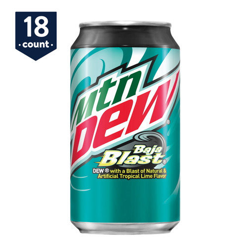 Mtn Dew Baja Blast, 12 Oz Cans, 18 Count