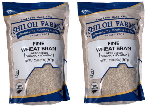 Shiloh Farms Organic Fine Wheat Bran - 20 Oz. Bag (pack Of 2) - An Easy And Convenient Way Of Adding Fiber To Your Diet