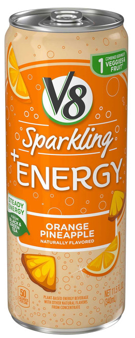 V8 Sparkling Orange Pineapple Energy Drink, 11.5 Fluid Ounce -- 12 Per Case.