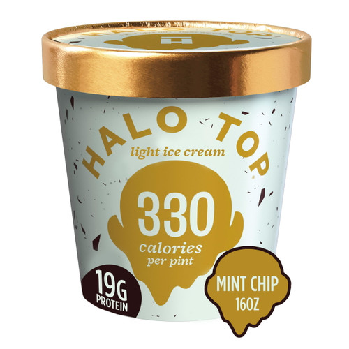 Halo Top Mint Chip Light Ice Cream, 16 Fl Oz Pint