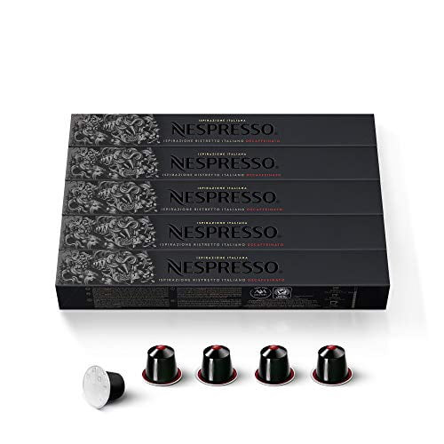 Nespresso Capsules Originalline,ispirazione Ristretto Decaffeinato Italiano, Dark Roast Espresso Coffee, 50 Count Espresso Coffee Pods, Brews 0.85oz