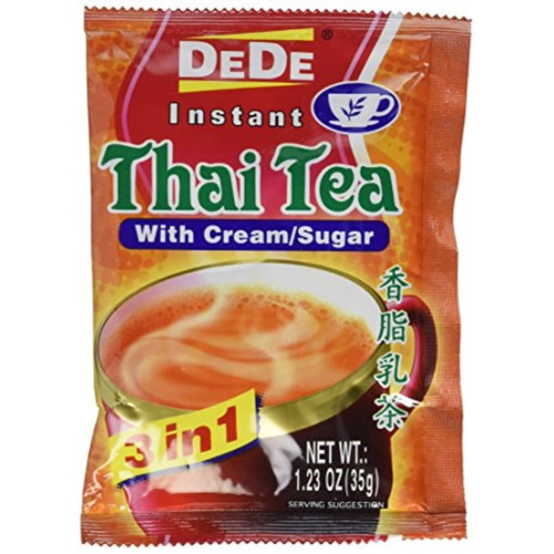 Dede Instant Thai Tea Drink With Cream And Sugar 12 Pockets
