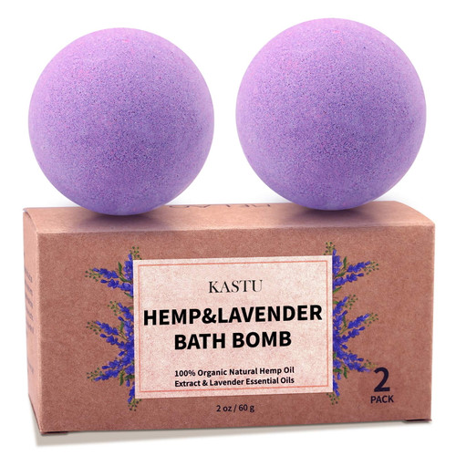 Kastu Bath Bomb Set,2 Pcs Fizzy Spa Gift Lavender Essential Oils Bath For Moisturizing Dry Skin And Relaxing