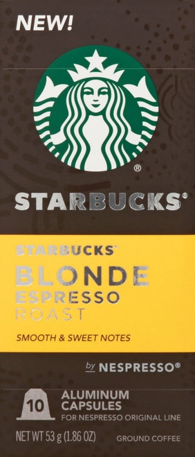 Starbucks Nespresso Blonde Espresso Roast Capsules -- 10 Capsules