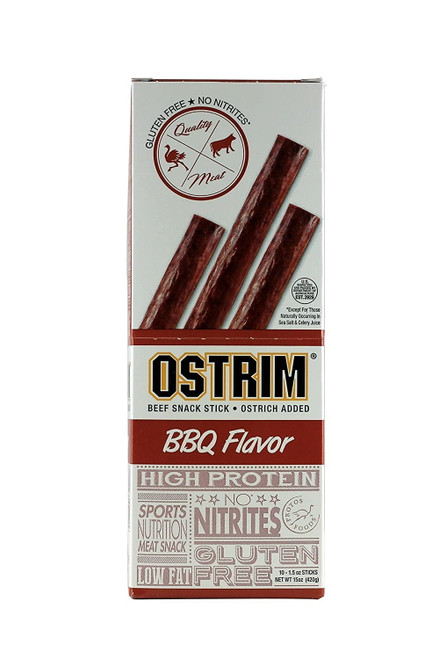 Ostrim Beef Snack Stick, Ostrich Added Barbecue Flavor, 1.5 Oz. Boxes (pack Of 20)