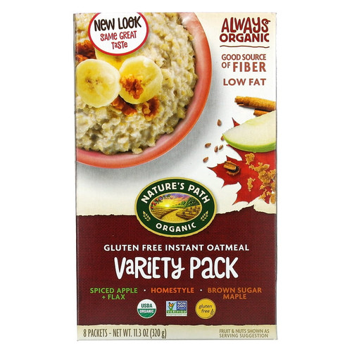 Nature's Path, Gluten Free Instant Oatmeal, Variety Pack, 8 Packets, 11.3 Oz Pack Of 3