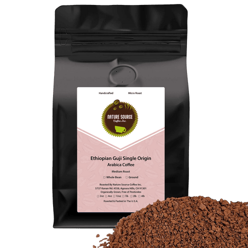 Guji Ethiopia Single Origin Coffee | Organic |  Whole Bean | Medium Roast | 2lbs | Fresh Roasted