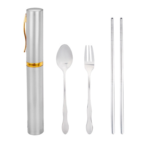 Portable Folding Travel Dinnerware Set Stainless Steel Tableware Camping Tools