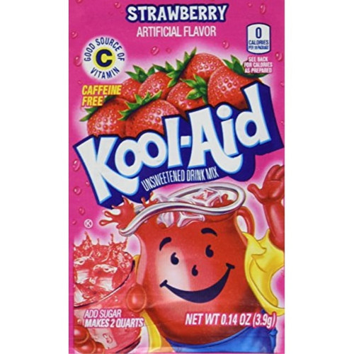 Kool-aid Strawberry Unsweetened Soft Drink Mix, 0.14-ounce Envelopes (pack Of 48)