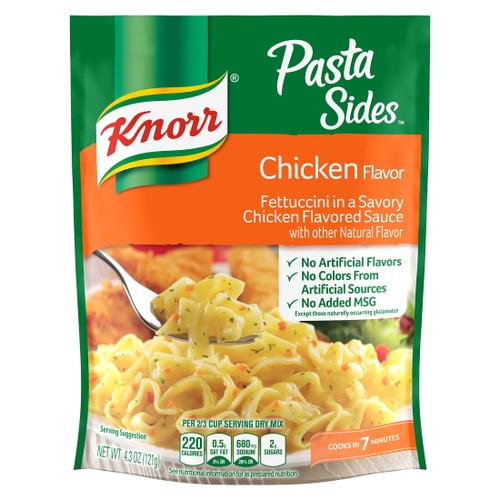 Knorr Pasta Sides Chicken Fettuccine, Cooks In 8 Minutes, No Artificial Flavors, No Preservatives, No Added Msg 4.3 Oz