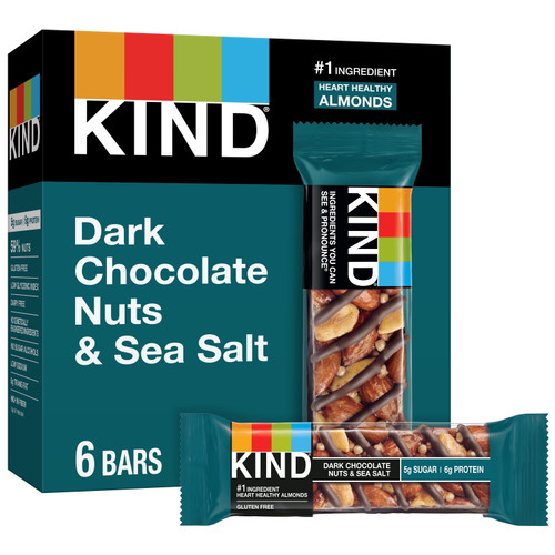 Kind Nut Bars, Dark Chocolate Nuts & Sea Salt, 1.4 Oz, 6 Count