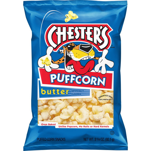 Chester's Puffcorn, Butter Flavored Popcorn, 3.25 Oz Bag
