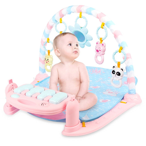 3 In 1 Baby Crawling Play Mat Soft Fitness Activity Gym Musical Piano W/light Toys Mat Blanket Kids Activity Carpet Rug