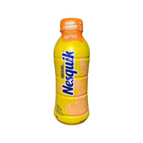 Nestle Nesquik Banana Strawberry Low-fat Milk, 14 Fl Oz, Pack Of 12