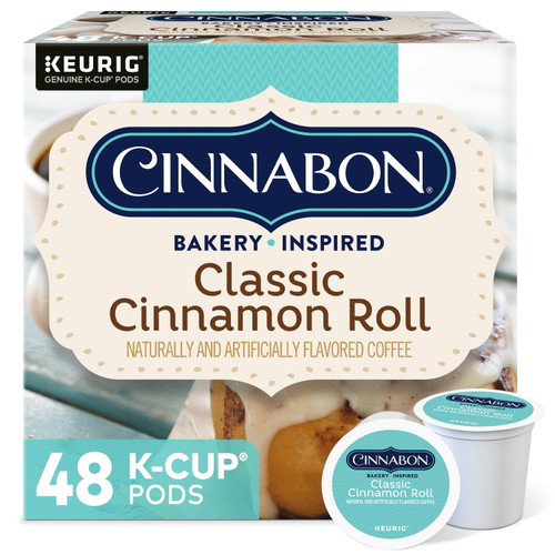 Cinnabon Classic Cinnamon Roll Keurig Single-serve K-cup Pods, Light Roast Coffee, 48 Count