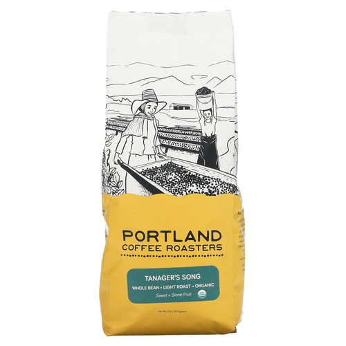 Organic Coffee, Whole Bean, Light Roast, Tanager's Song, 2 Lb (907 G), Portland Coffee Roasters