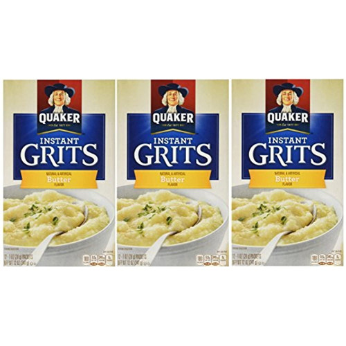 Quaker, Instant Grits, Butter Flavor, 12 Count, 12oz Box (pack Of 3)