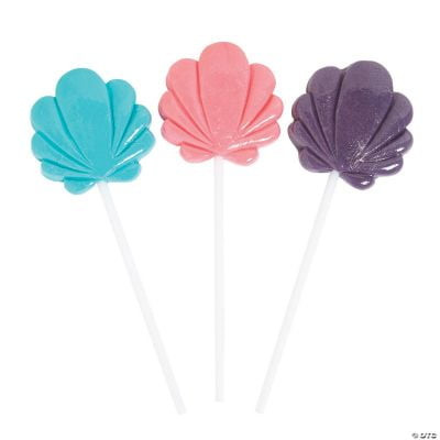 Mermaid Party Seashell Shaped Suckers (individually Wrapped Set Of 12) Under The Sea Party Supplies