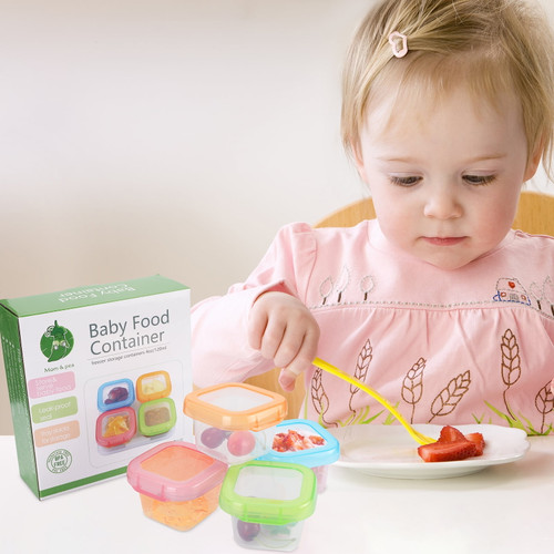 Much 4oz Baby Weaning Food Freezing Cubes Tray Pots Freezer Storage Containers,mixed Colors Food Box