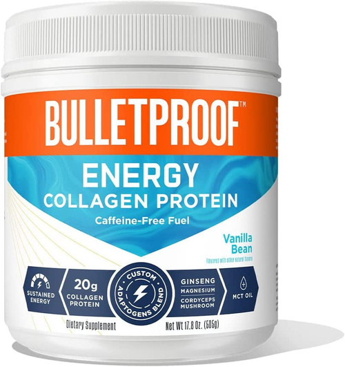 All-in-one Collagen Protein Powder With Mct Oil, Vanilla, 20g Protein, 17.8 Oz, Bulletproof Collagen Peptides Supplement With Vitamins, Minerals, Antioxidants For Caffeine-free Energy