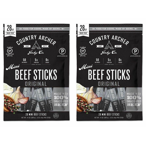 2 Pack | Country Archer Mini Beef Sticks Original 28 Count