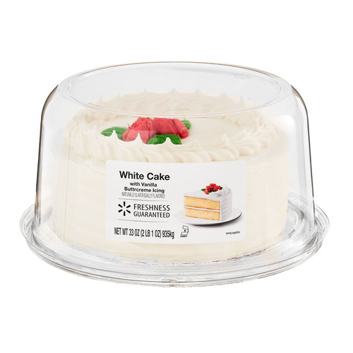 Freshness Guaranteed 7" Vanilla Cake With Red Rosettes, 33oz