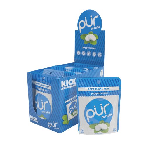 (12 Pack) The Pur Company Peppermint Mint Gum, 20 Ct, Pouch