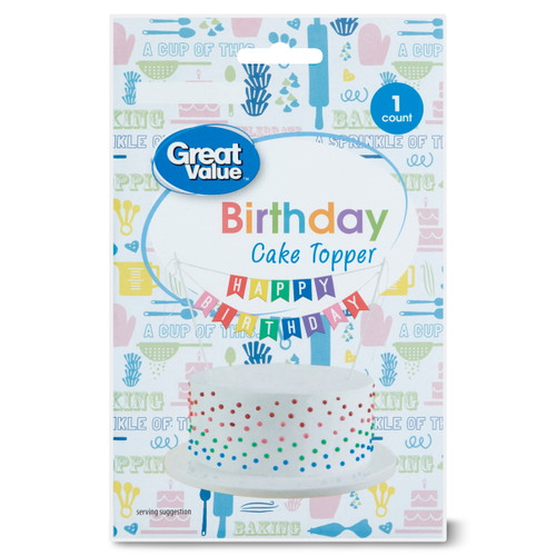 Great Value Happy Birthday Banner Cake Topper