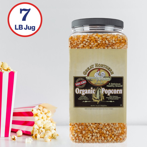 Great Northern Popcorn 7lbs Bulk Jug Of Gourmet Organic Popcorn Kernels
