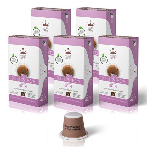 Glorybrew Compostable Pods For Nespresso - 50 Ct Decaf Espresso Bundle - Compatible Capsules