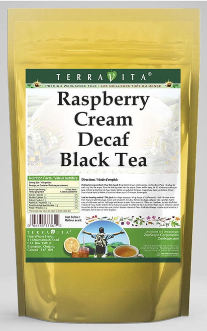 Terravita Raspberry Cream Decaf Black Tea, (raspberry Cream Decaf, Black Tea Bags, 25 Tea Bags, 1-pack, Zin: 530982)