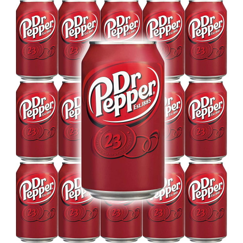 Dr Pepper Soda Pop 12oz Cans, Quantity Of 18