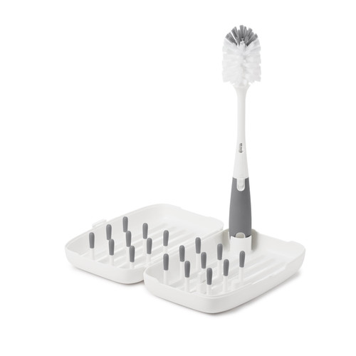 Oxo Tot On-the-go Drying Rack With Bottle Brush - Gray