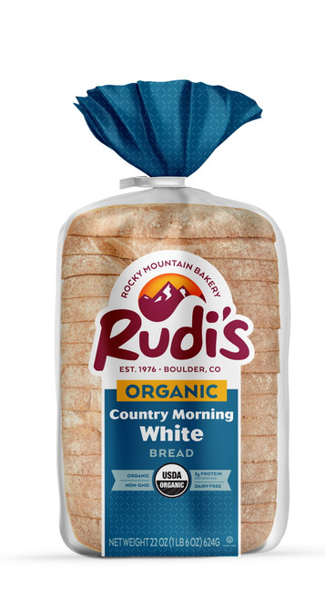 Rudis Organic Country Morning White Sandwich Bread, 22 Ounce -- 8 Per Case.