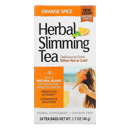 21st Century, Herbal Slimming Tea, Orange Spice, Caffeine Free, 24 Tea Bags, 1.7 Oz Pack Of 2
