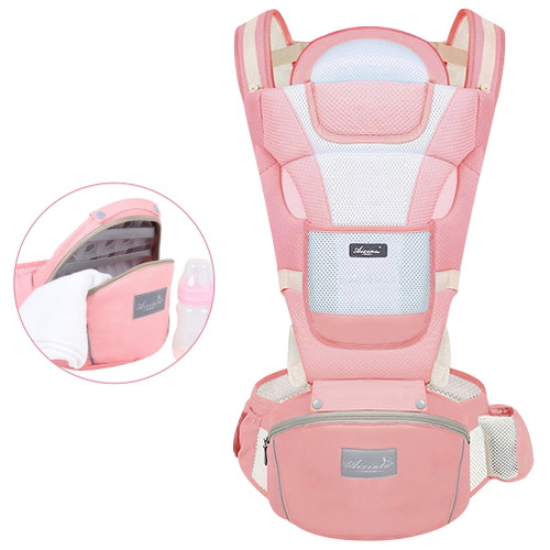 Baby Carrier, Baby Hip Seat Carrier Waist Hip Seat Multifunctional Baby Carrier Bag Baby Waist Stool, One Size Fits All - Adapt To Newborn, Infant & Toddler (pink)