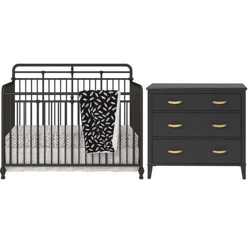 Home Square 2-piece Furniture Set With Convertible Crib And 3-drawer Dresser