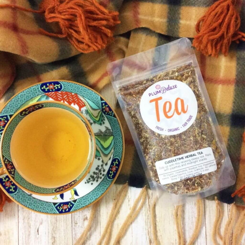 Plum Deluxe Chamomile/vanilla/mint Sleepytime Herbal Tea "cuddletime Blend" 1 Oz