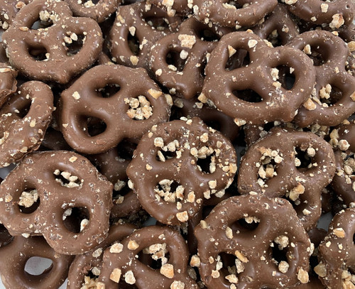 Milk Chocolate Covered Pretzels With Toffee, Salted Pretzels In Smooth Milk Chocolate, Bulk 43 Ounce