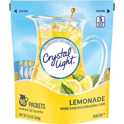 Crystal Light Sticks Natural 16 Count, Lemonade, 8.6 Ounce
