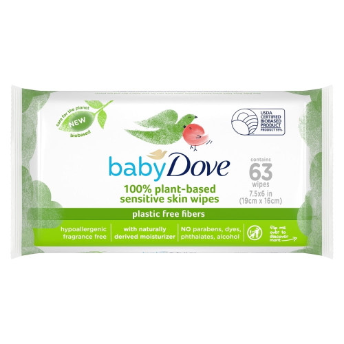 Dove Hypoallergenic Baby Wipes For Sensitive Skin -- 63 Wipes
